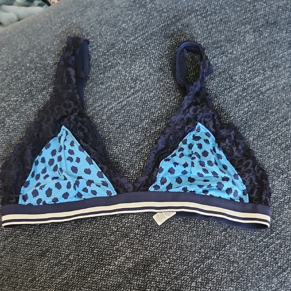 Blue and Black Lace Bralette from AERIE